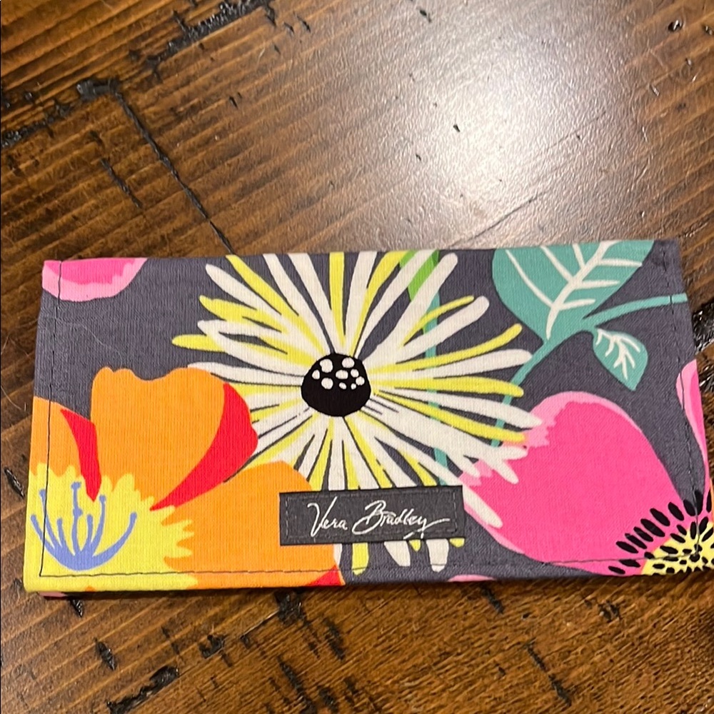 Vera Bradley Floral Women's Checkbook Holder- Pink and Gray